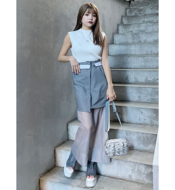 MURUA「ウエストフラップシアーレイヤードスカート」|スカート|