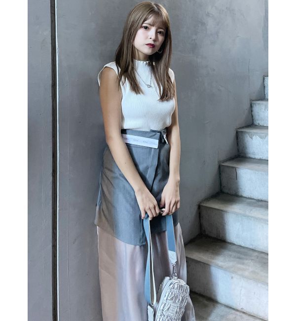 MURUA「ウエストフラップシアーレイヤードスカート」|スカート|