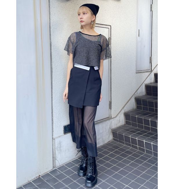 MURUA「ウエストフラップシアーレイヤードスカート」|スカート|