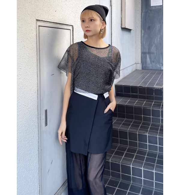 MURUA「ウエストフラップシアーレイヤードスカート」|スカート|