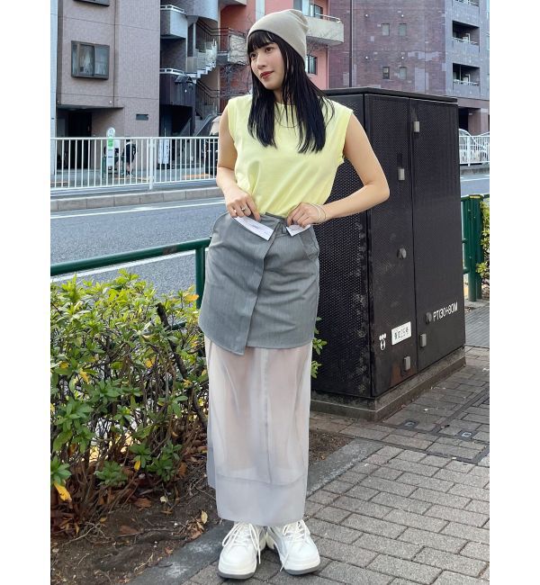 MURUA「ウエストフラップシアーレイヤードスカート」|スカート|