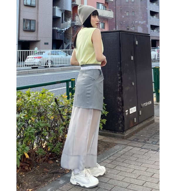 MURUA「ウエストフラップシアーレイヤードスカート」|スカート|