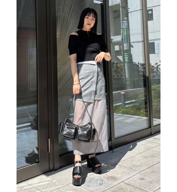 MURUA「ウエストフラップシアーレイヤードスカート」|スカート|