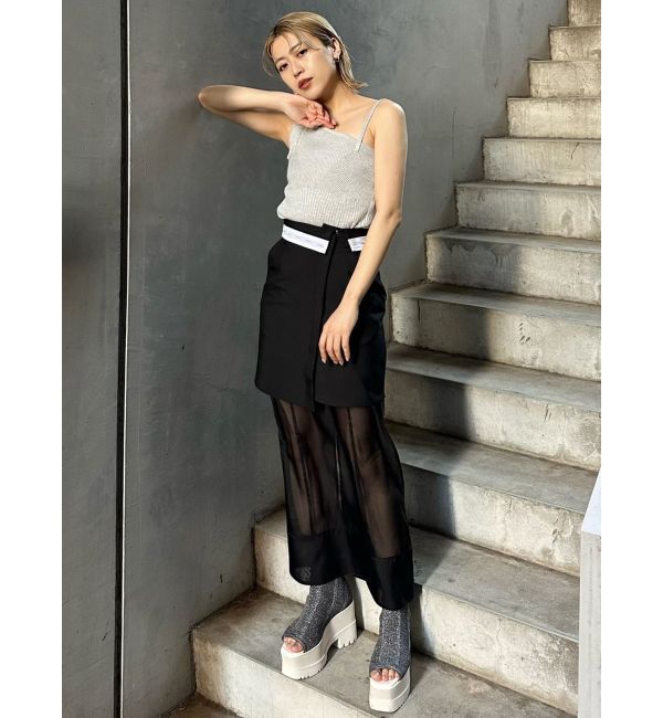 MURUA「ウエストフラップシアーレイヤードスカート」|スカート|