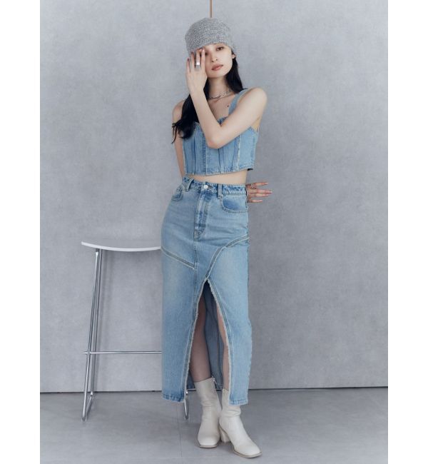 MURUA「フリンジデニムビスチェ」|キャミソール|