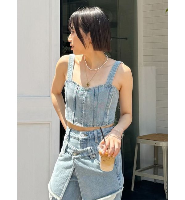 MURUA「フリンジデニムビスチェ」|キャミソール|