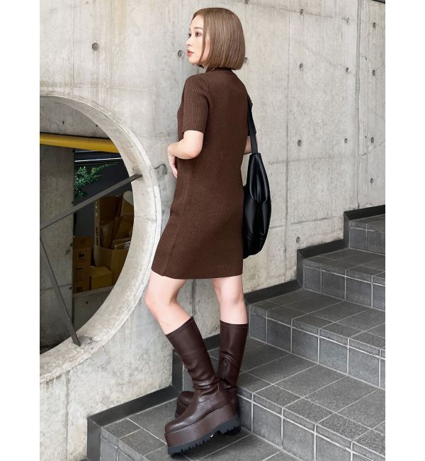 MURUA「ハーフスリーブフィットミニワンピース」|ワンピース|