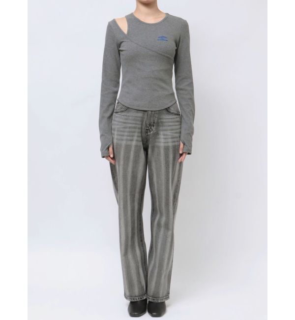 MURUA「【UMBRO&times;MURUA】アシメショルダーリブトップス」|Tシャツ・カットソー|