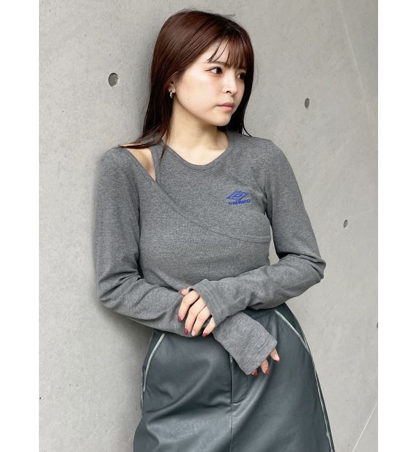 MURUA「【UMBRO&times;MURUA】アシメショルダーリブトップス」|Tシャツ・カットソー|