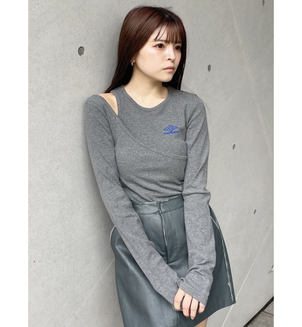 MURUA「【UMBRO&times;MURUA】アシメショルダーリブトップス」|Tシャツ・カットソー|