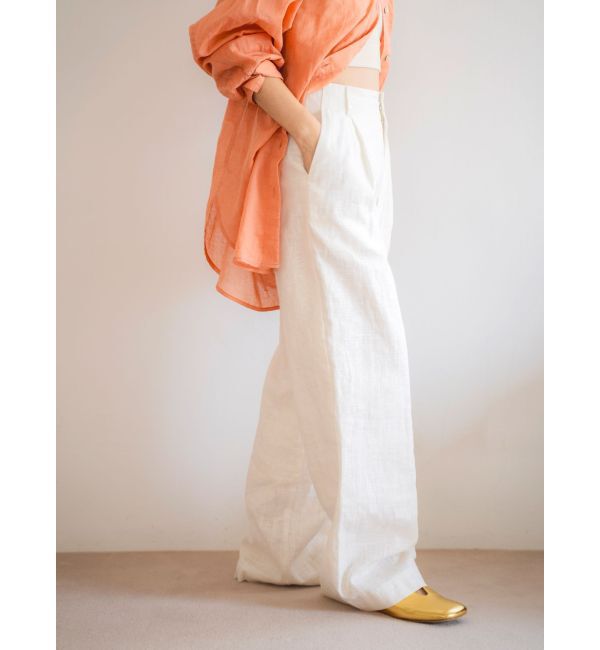 Ungrid「リネン混ルーズタックパンツ」|その他|