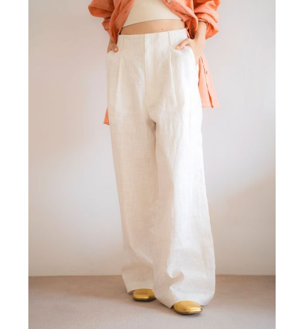 Ungrid「リネン混ルーズタックパンツ」|その他|