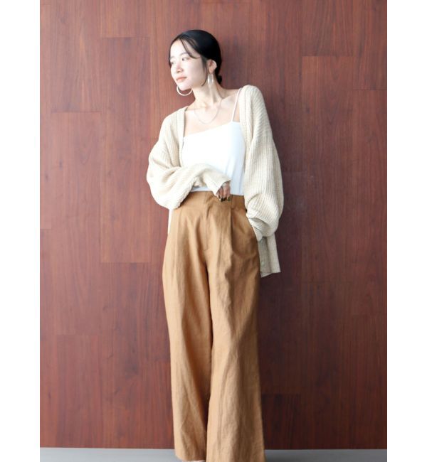 Ungrid「リネン混ルーズタックパンツ」|その他|