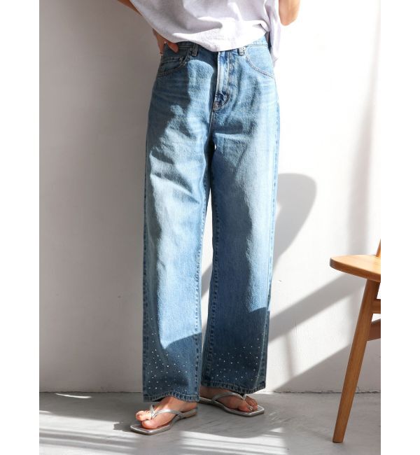 Ungrid「ビジューデザインルーズデニム」|デニム|ブルー