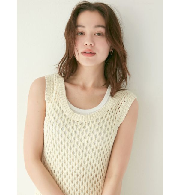 Ungrid「透かし編みニットワンピース」|ワンピース|