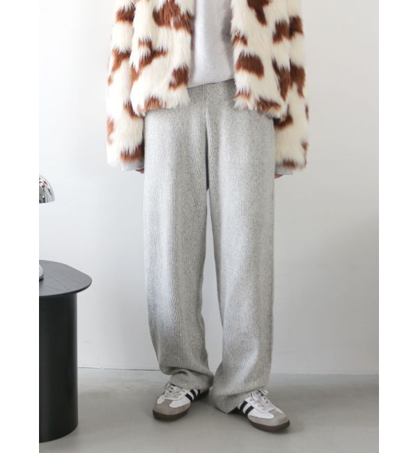 Ungrid「メランジニットルーズパンツ」|その他|ライトグレー