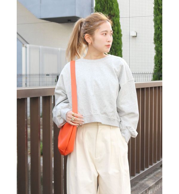 Ungrid「スリットデザインショートスウェット」|スウェット・ジャージ|ライトグレー