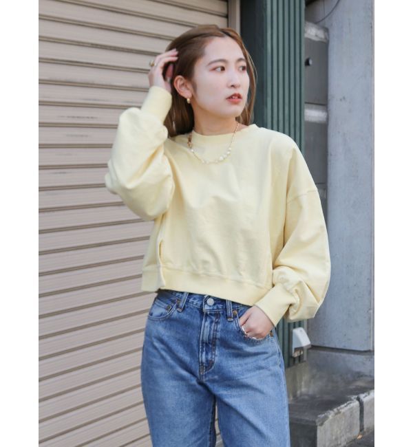 Ungrid「スリットデザインショートスウェット」|スウェット・ジャージ|イエロー