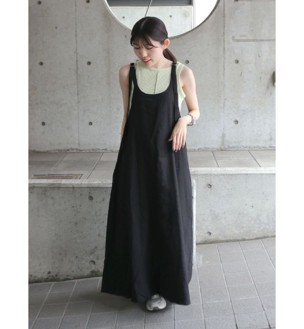 Ungrid「リネン混ショルダーデザインキャミワンピース」|ワンピース|