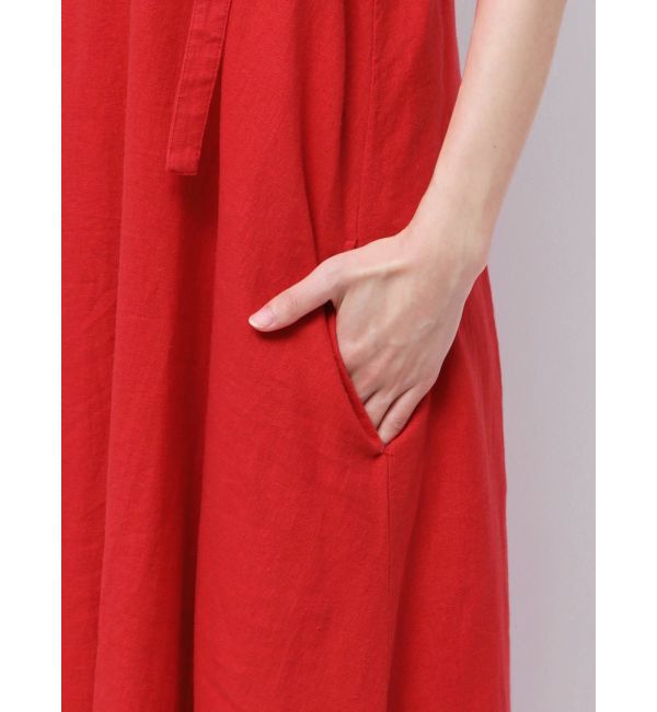 Ungrid「リネン混ショルダーデザインキャミワンピース」|ワンピース|