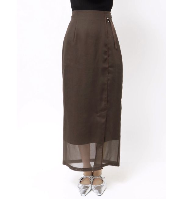LAGUNAMOON「サテンパイピングシアーIラインスカート」|スカート|