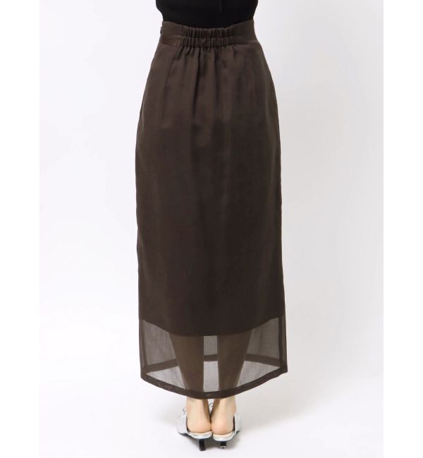 LAGUNAMOON「サテンパイピングシアーIラインスカート」|スカート|
