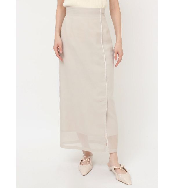LAGUNAMOON「サテンパイピングシアーIラインスカート」|スカート|