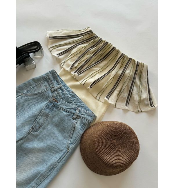 LAGUNAMOON「【追加生産】ワイドフレアデニムパンツ」|デニム|