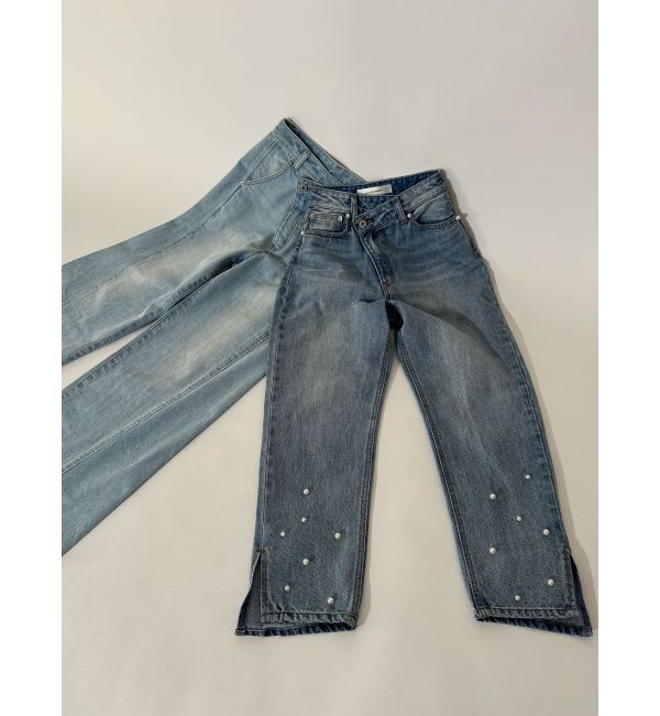 LAGUNAMOON「【追加生産】ワイドフレアデニムパンツ」|デニム|