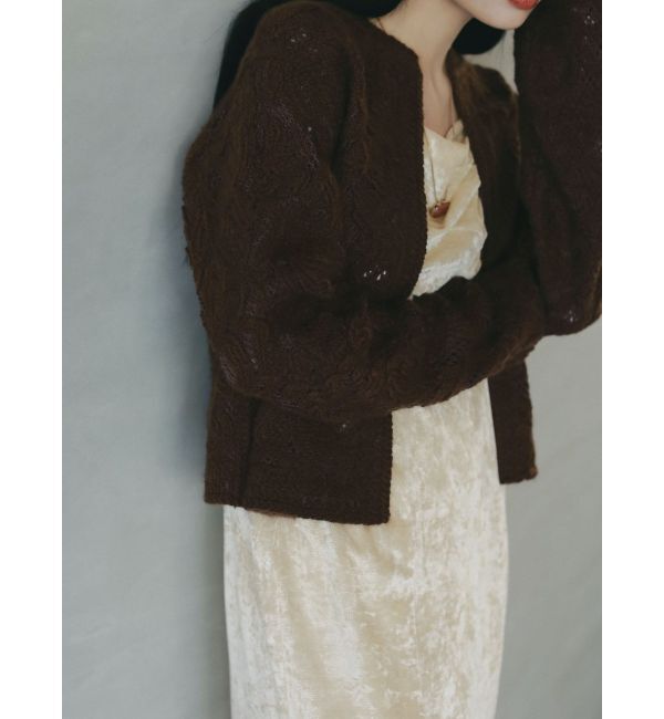 LAGUNAMOON「【WEB限定カラーあり】コードエンブロイダリーニットカーデ」|カーディガン|