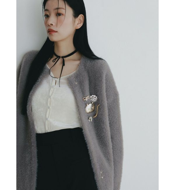 LAGUNAMOON「【REVIVAL】ミニシャギーセッケツニットカーデ」|カーディガン|