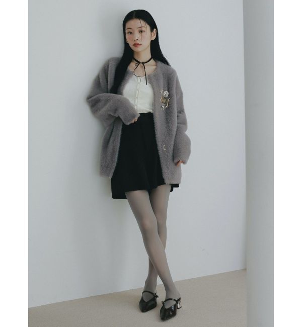 LAGUNAMOON「【REVIVAL】ミニシャギーセッケツニットカーデ」|カーディガン|