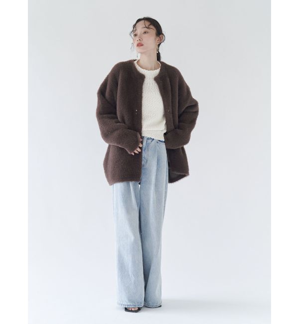 LAGUNAMOON「【REVIVAL】ミニシャギーセッケツニットカーデ」|カーディガン|