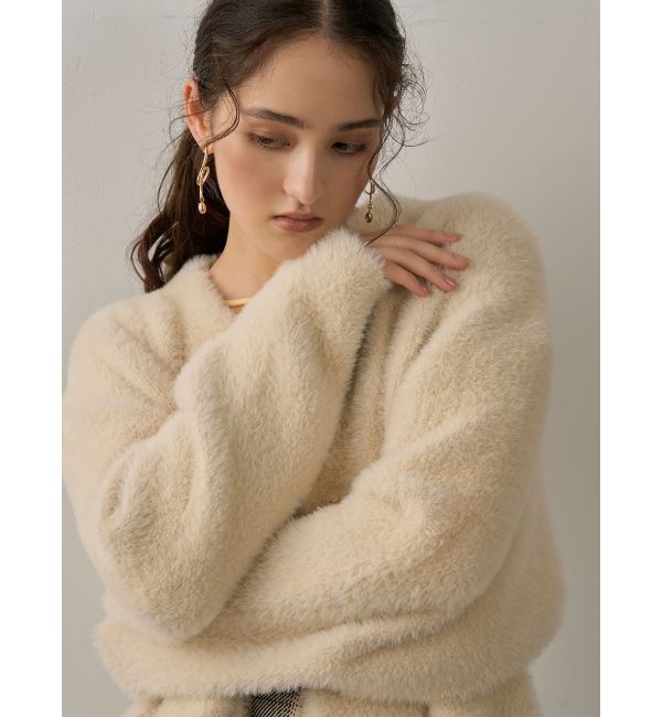 LAGUNAMOON「【REVIVAL】ミニシャギーセッケツニットカーデ」|カーディガン|