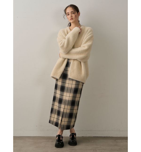 LAGUNAMOON「【REVIVAL】ミニシャギーセッケツニットカーデ」|カーディガン|