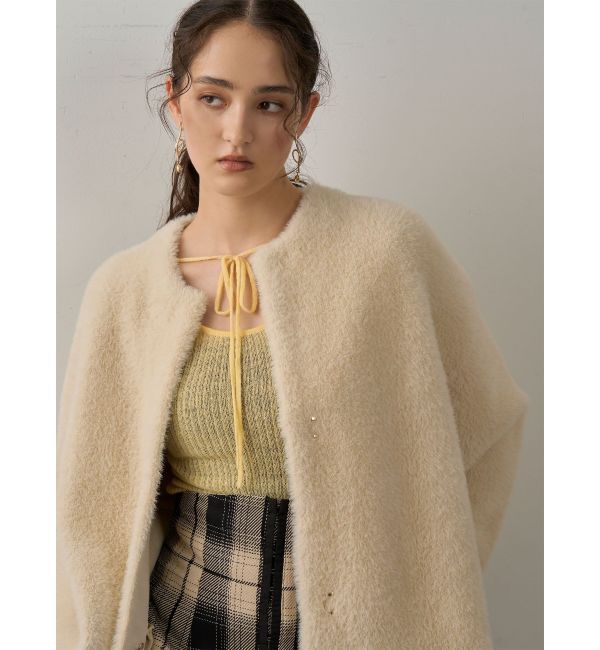 LAGUNAMOON「【REVIVAL】ミニシャギーセッケツニットカーデ」|カーディガン|