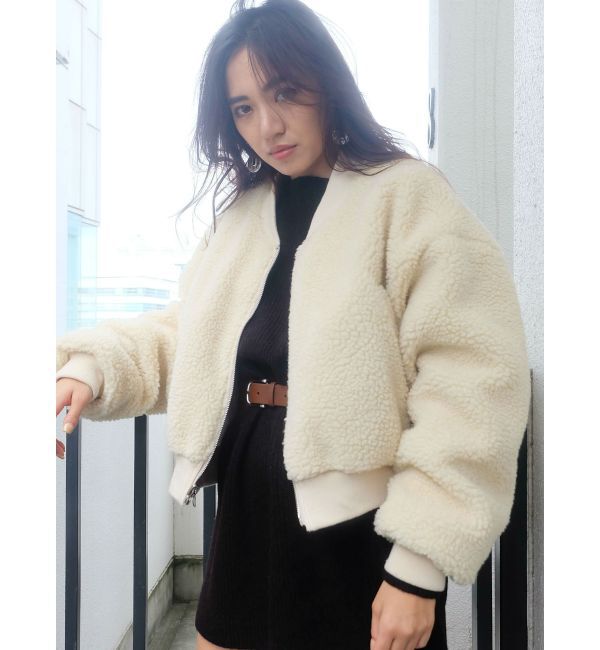 EVRIS「ボアリバーシブルMA-1」|ブルゾン・スタジャン|ホワイト