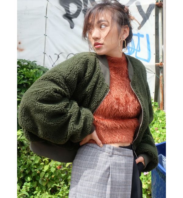 EVRIS「ボアリバーシブルMA-1」|ブルゾン・スタジャン|カーキ