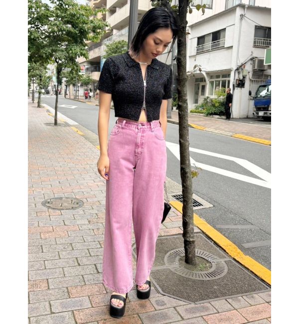 EVRIS「BACKスラッシュワイドデニムパンツ」|デニム|