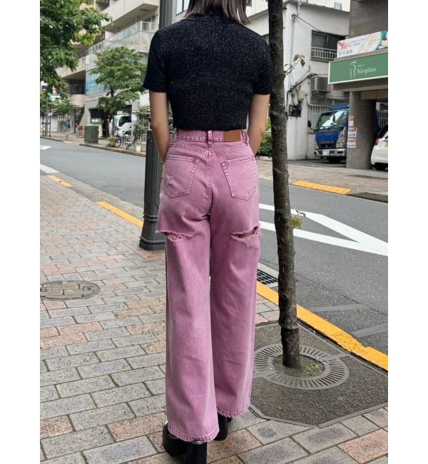 EVRIS「BACKスラッシュワイドデニムパンツ」|デニム|