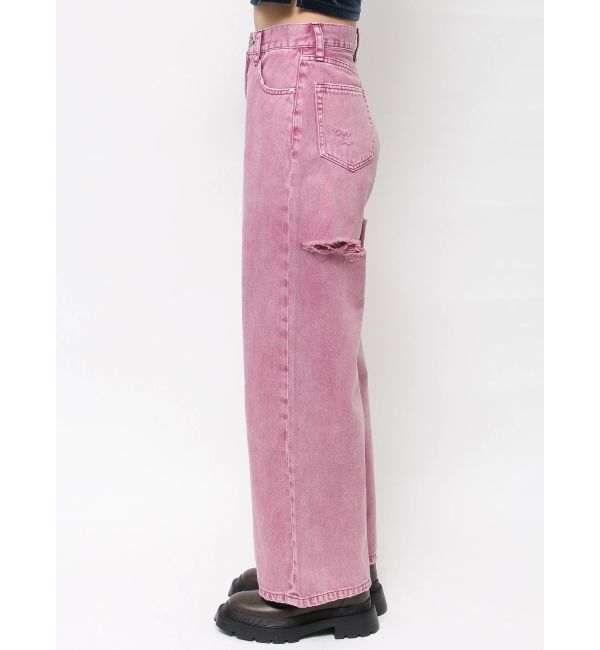 EVRIS「BACKスラッシュワイドデニムパンツ」|デニム|