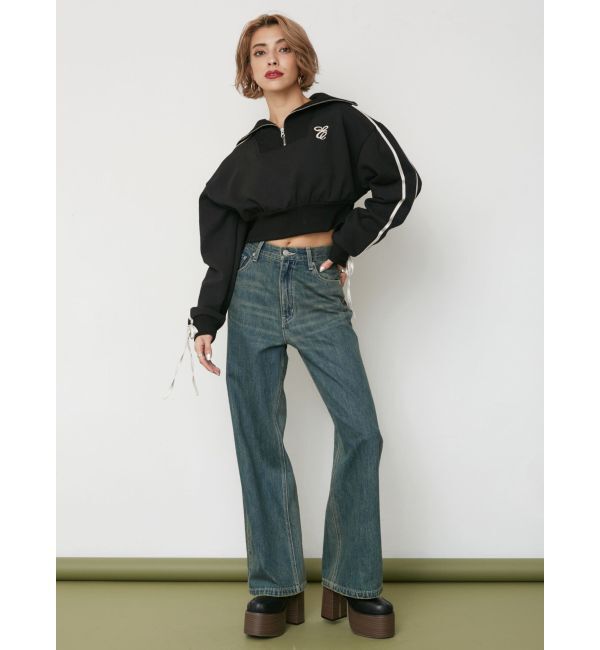 EVRIS「BACKスラッシュワイドデニムパンツ」|デニム|