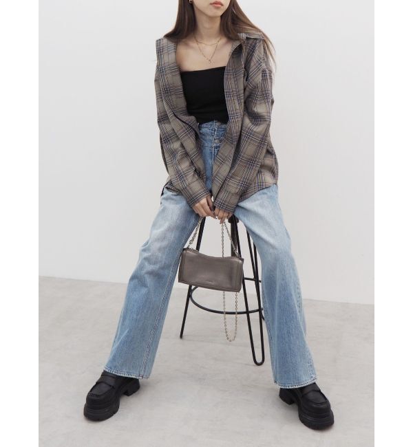 EVRIS「ダブルウエストワイドデニムパンツ」|デニム|