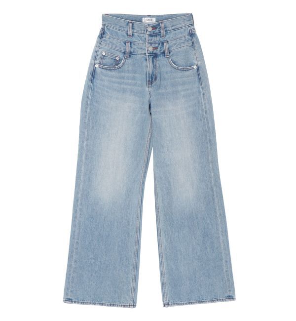 EVRIS「ダブルウエストワイドデニムパンツ」|デニム|