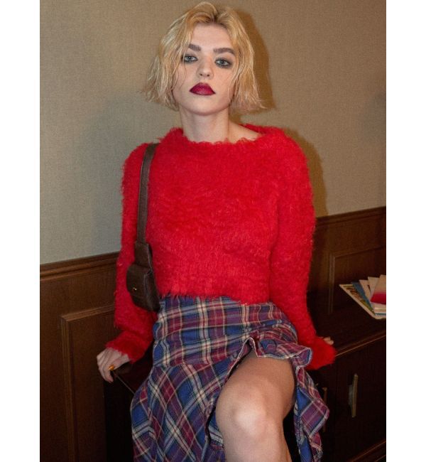 EVRIS「カラーシャギークロップドニットトップス」|ニット・セーター|