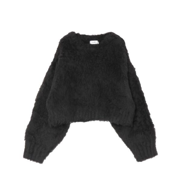 EVRIS「カラーシャギークロップドニットトップス」|ニット・セーター|