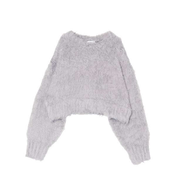 EVRIS「カラーシャギークロップドニットトップス」|ニット・セーター|