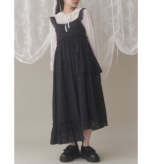 merry jenny「lacefrillキャミワンピース」|ワンピース|ブラック