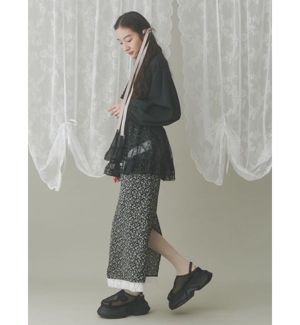 merry jenny「RIBBON mesh sabot」|スニーカー|