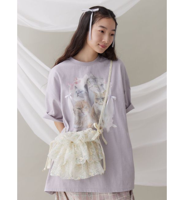 merry jenny「cat ribbon big tee」|Tシャツ・カットソー|